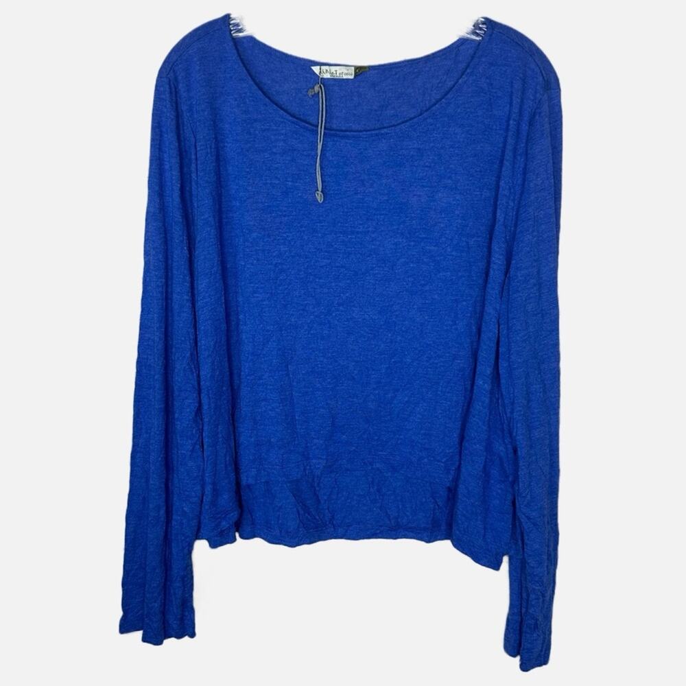 Chalet et ceci Bamboo Scoop Neck Crop Top Pj shirt - ROYAL BLUE